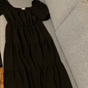 See You Monday Black three tiered dress